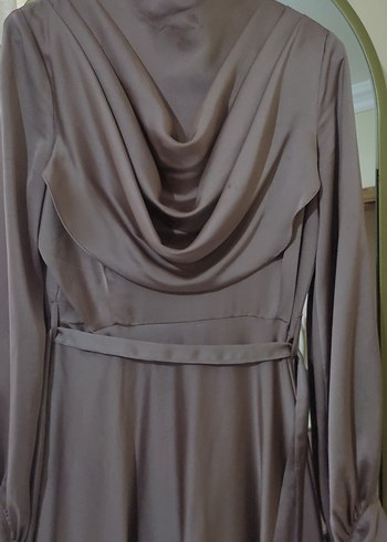 Trendyol & Milla Bej Uzun Kollu Drape Detaylı Kadın Elbise