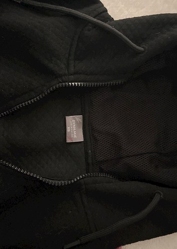 Siyah Fermuarlı Kapüşonlu  Sweatshirt - Görsel 2