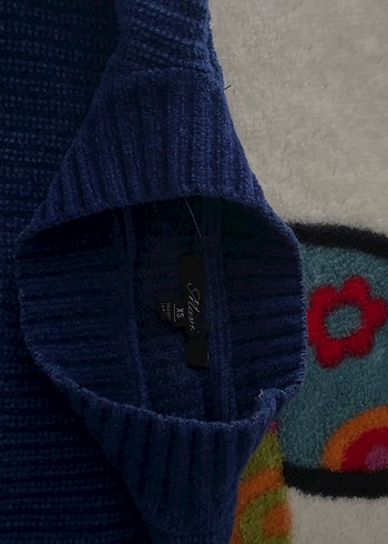 Kadın Lacivert Yün Boğazlı Kazak - Görsel 2