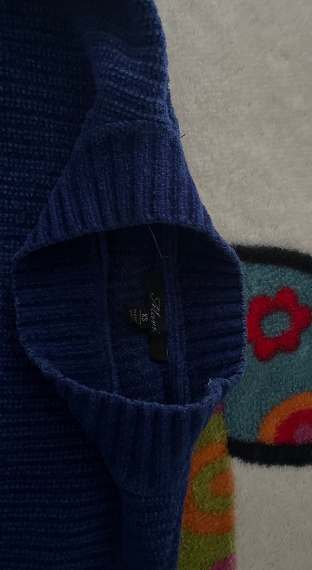 Kadın Lacivert Yün Boğazlı Kazak - Görsel 2