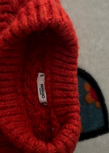 Kırmızı Örgü Kadın Kazak mango - Görsel 3