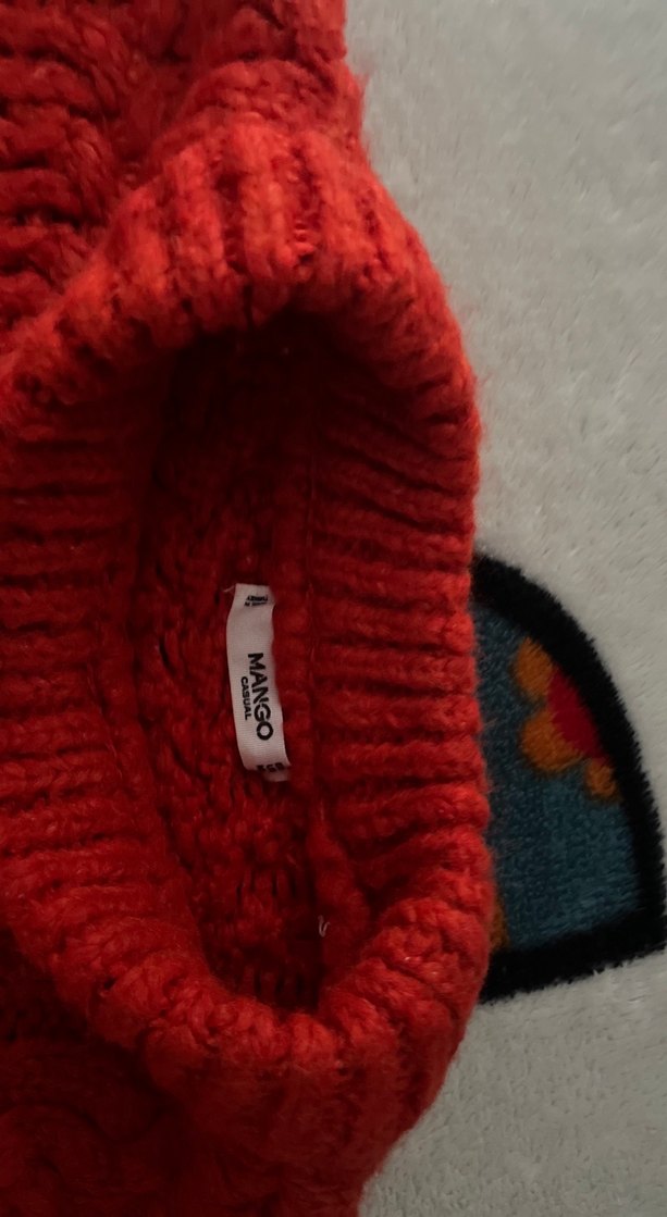 Kırmızı Örgü Kadın Kazak mango - Görsel 3