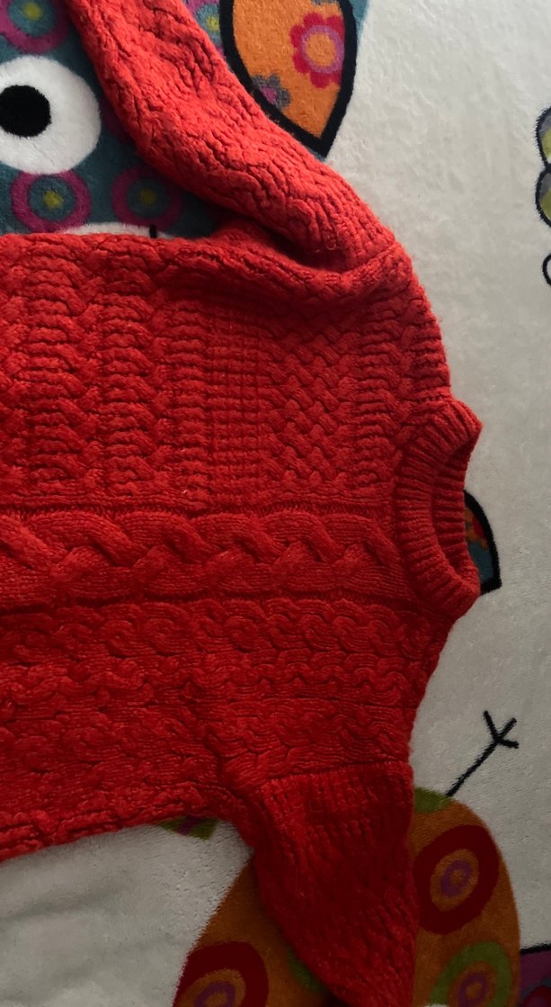 Kırmızı Örgü Kadın Kazak mango - Görsel 2