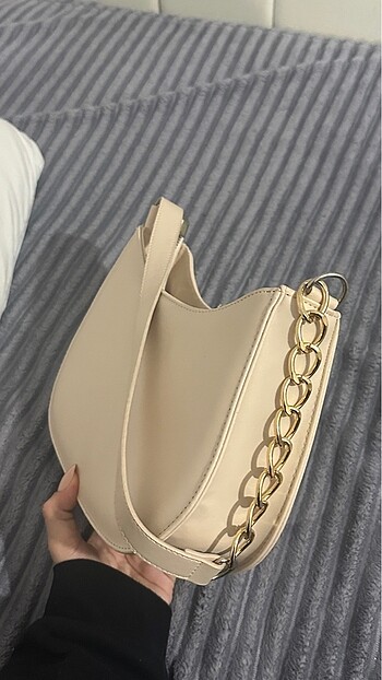 Krem Gold detaylı çanta - Görsel 7