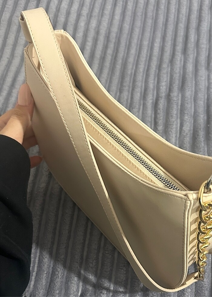 Krem Gold detaylı çanta - Görsel 5