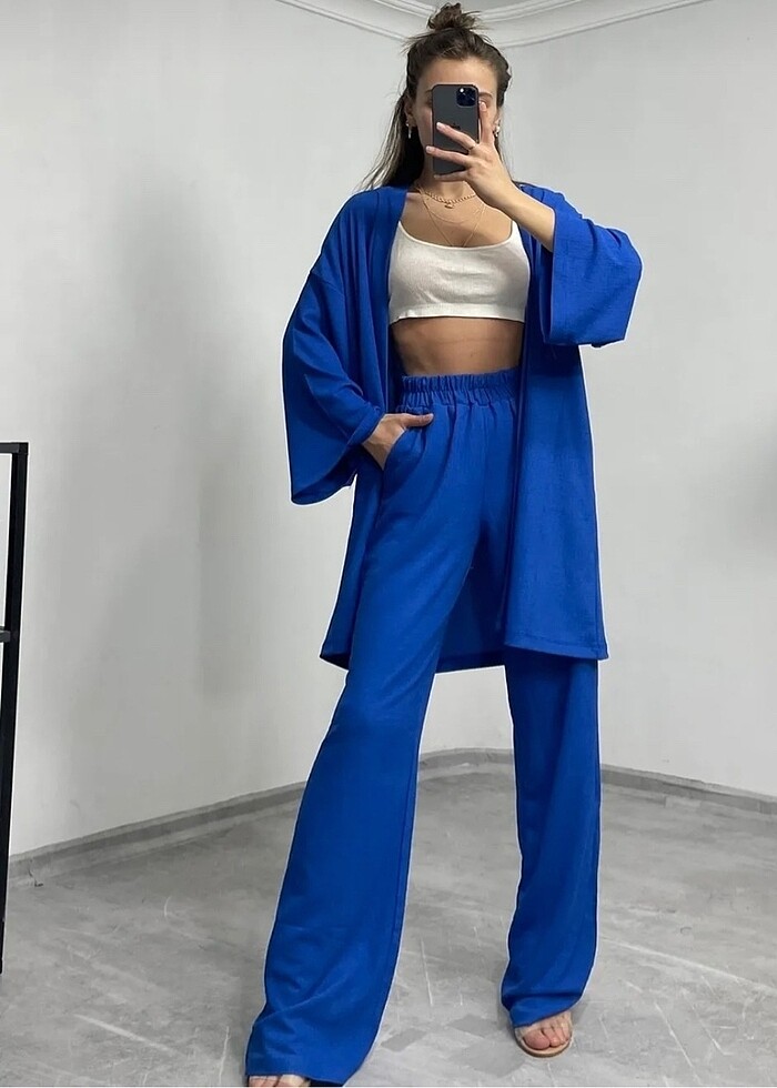 SAKS MAVİSİ KİMONO TAKIM???? - Görsel 3