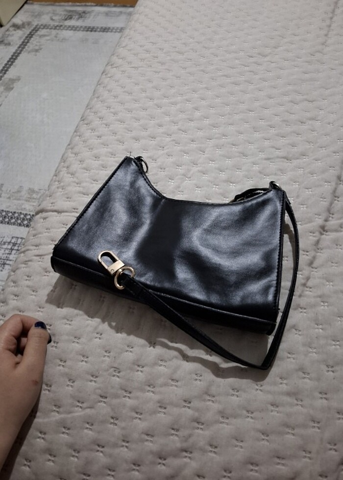 Siyah deri çanta - Görsel 3