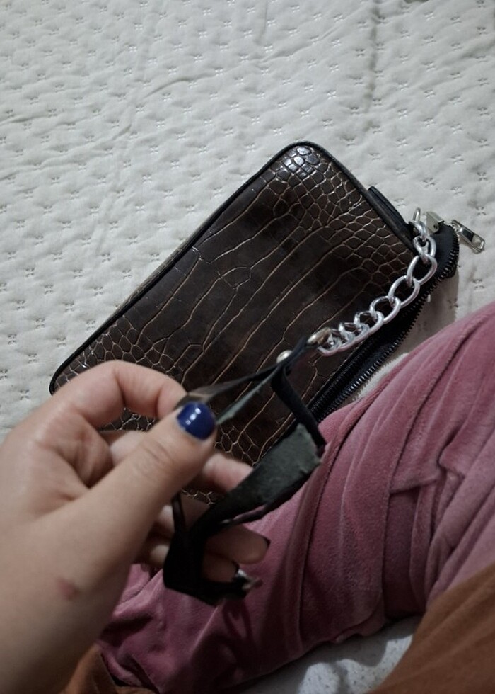 Kahverengi deri çanta  - Görsel 5