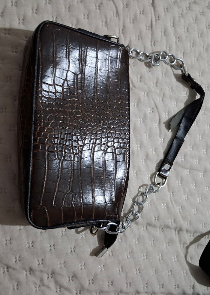 Kahverengi deri çanta  - Görsel 2