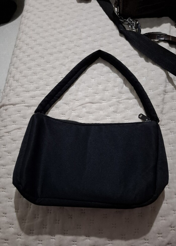 Siyah bez çanta - Görsel 2