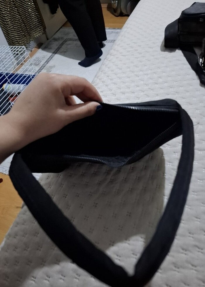 Siyah bez çanta - Görsel 3