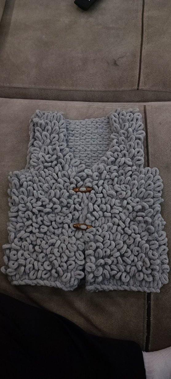 Puffy yün çocuk yelek - Görsel 2