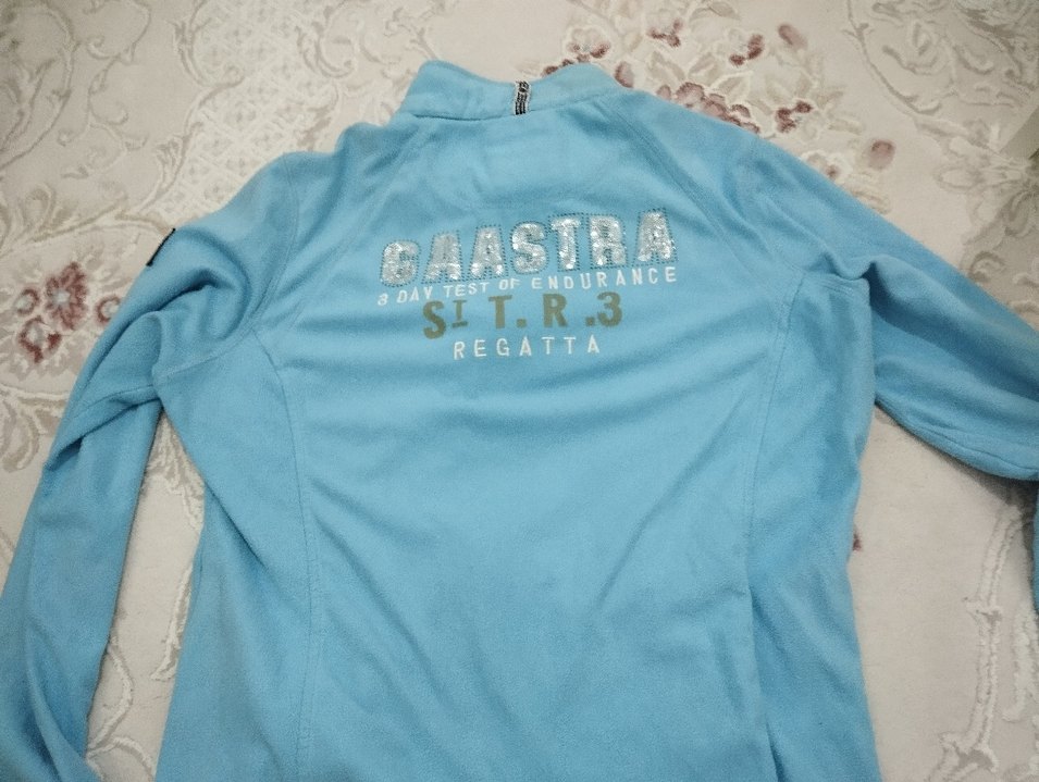 Açık Mavi Fermuarlı vintage Kadın Ceket - Görsel 5