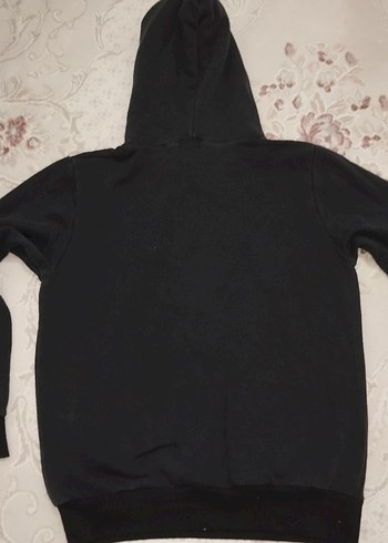 erkek vintage Siyah Kapüşonlu Baskılı Sweatshirt - Görsel 3