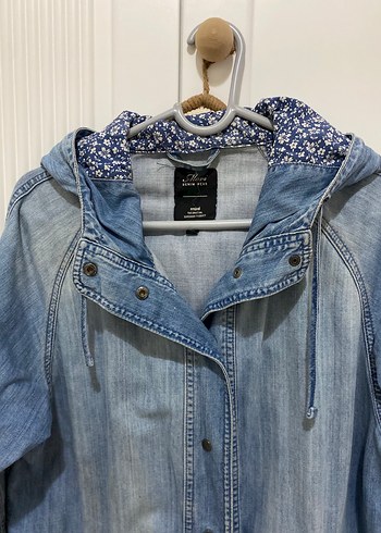 Mavi Jeans Düğmeli Kapüşonlu Mavi Kadın Denim Ceket