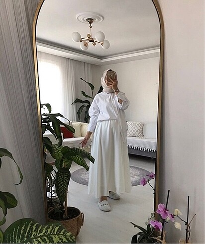 l Beden beyaz Renk Levidor saten etek