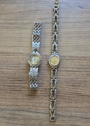 Zincir Detaylı Vintage Kadın Saatleri (iki adet)