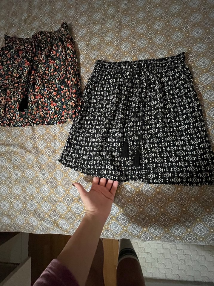 2li Bohem Desenli Püsküllü Mini etek - Görsel 2