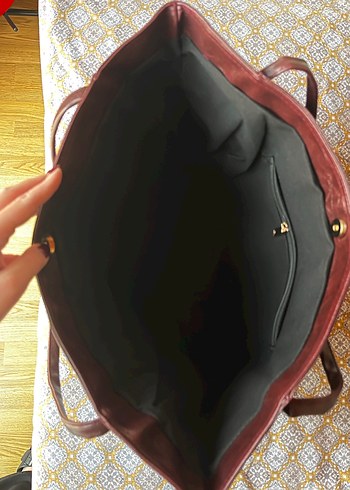 Bordoya Çalan Kahverengi Deri Bohem Kadın Çanta - Görsel 3