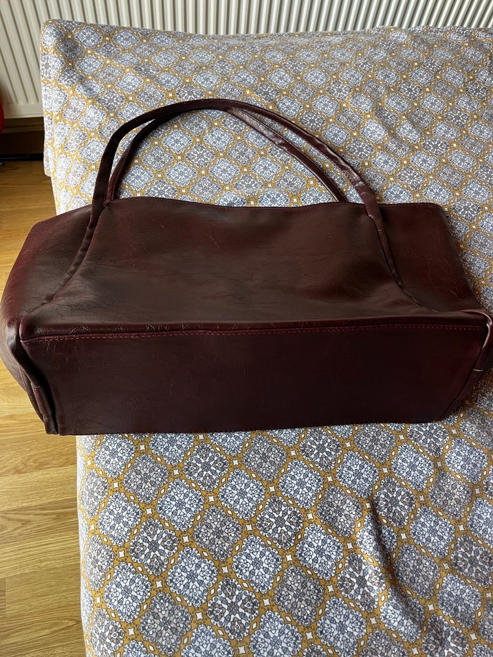 Bordoya Çalan Kahverengi Deri Bohem Kadın Çanta - Görsel 4