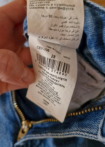 28 Beden mavi Renk Kadın Mavi Denim Pantolon