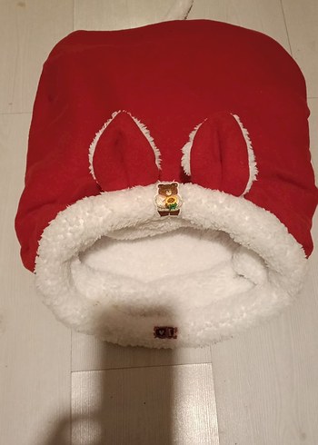 Kırmızı Kürklü Kedi yatağı - Görsel 2