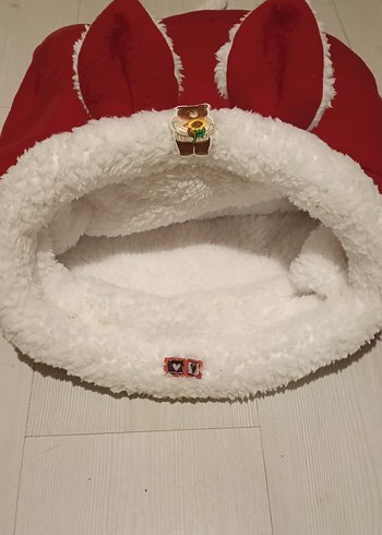 Kırmızı Kürklü Kedi yatağı - Görsel 3