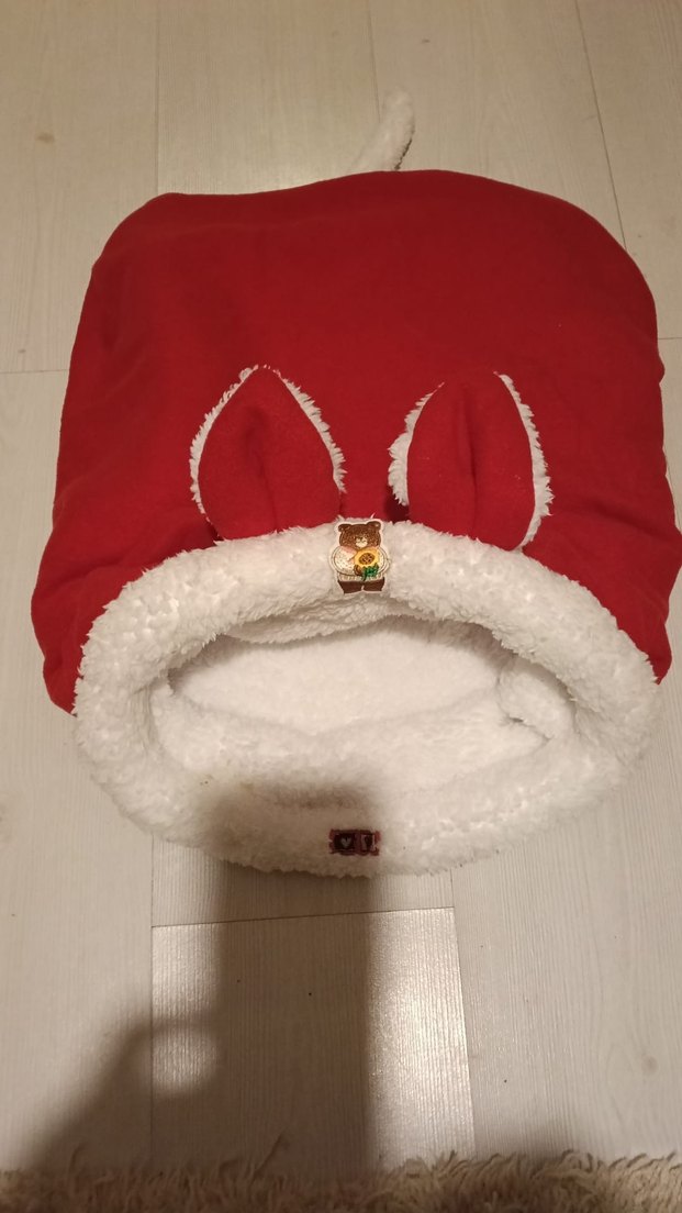 Kırmızı Kürklü Kedi yatağı - Görsel 2