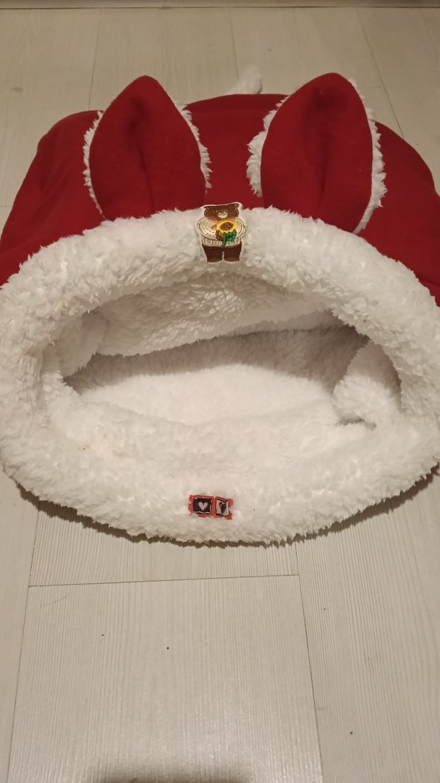 Kırmızı Kürklü Kedi yatağı - Görsel 3