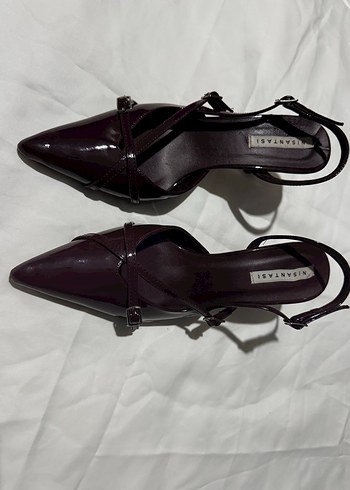 38 Beden Bordo Tokalı Stiletto Topuklu Kadın Ayakkabı