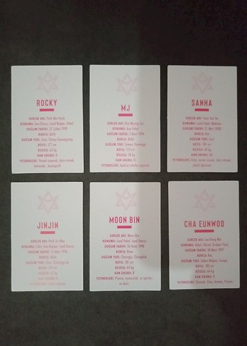 ASTRO Rocky, Mj, Sanha, Jinjin, Moonbin, Chaeunwoo karton pc