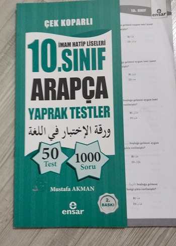 10. Sınıf Arapça Yaprak Testler - Ensar