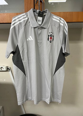 Gri Beşiktaş Polo Yaka Erkek Tişört - Görsel 2