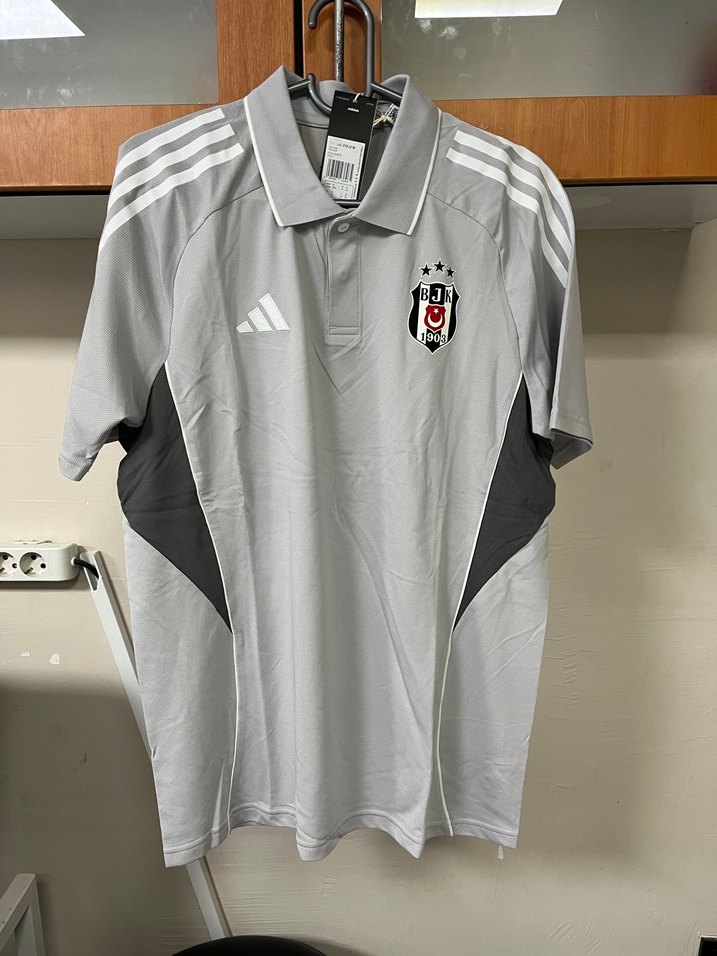 Gri Beşiktaş Polo Yaka Erkek Tişört - Görsel 2