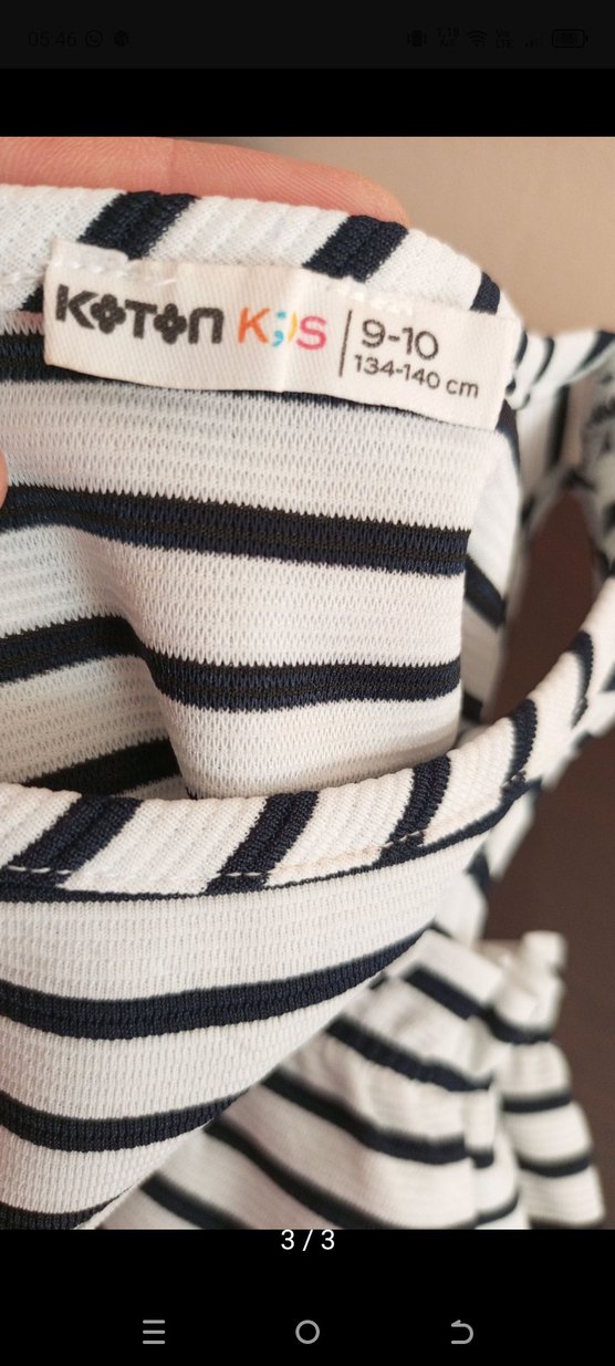 Çizgili Askılı 9-10 yaş elbise - Görsel 3