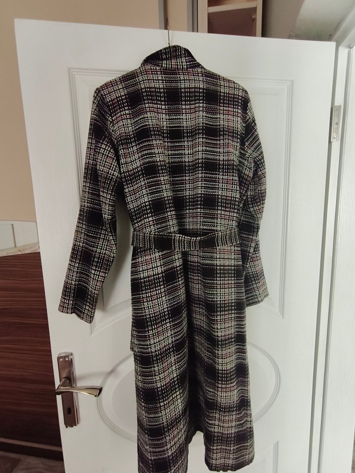 Düğmeli, Uzun, Salaş Kadın Kaban - Görsel 4