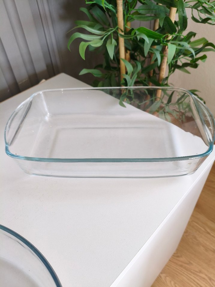 ikili urun Mavi Cam Yuvarlak ve Dikdörtgen Fırın Kabı. - Görsel 3