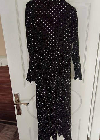 Uzun Kollu Puantiyeli elbise - Görsel 4