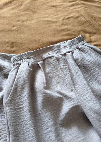 Gri Uzun Kollu Keten Kadın Takım. - Görsel 4