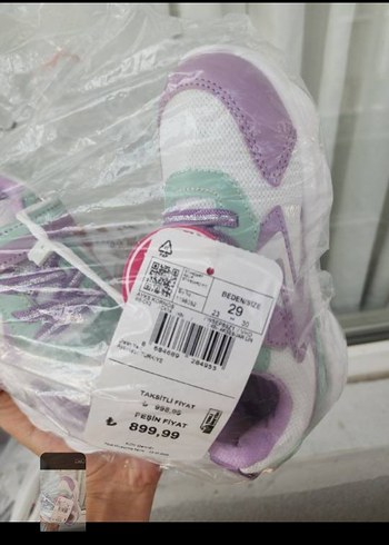29 Beden mor Renk Kız Çocuk Lila Laced Spor Ayakkabı