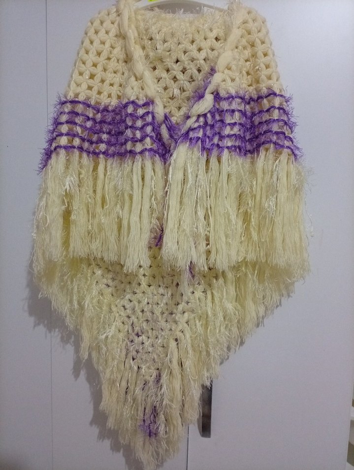 Mor Nakışlı Bohem Kız Panço - Görsel 2