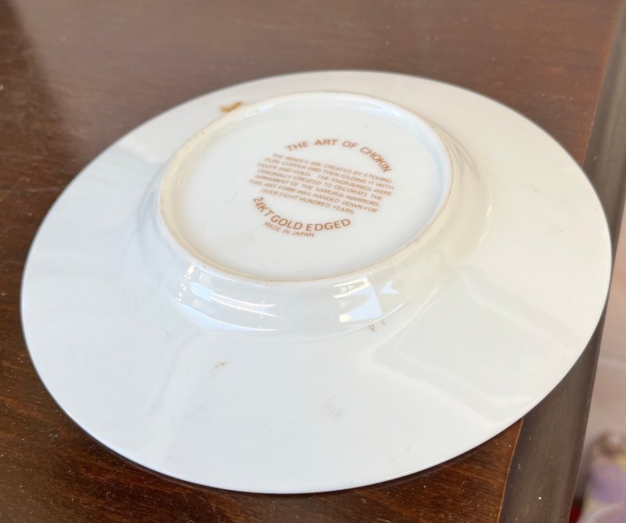 Japon İşi Altın İşleme El Yapımı Tabak - Görsel 2