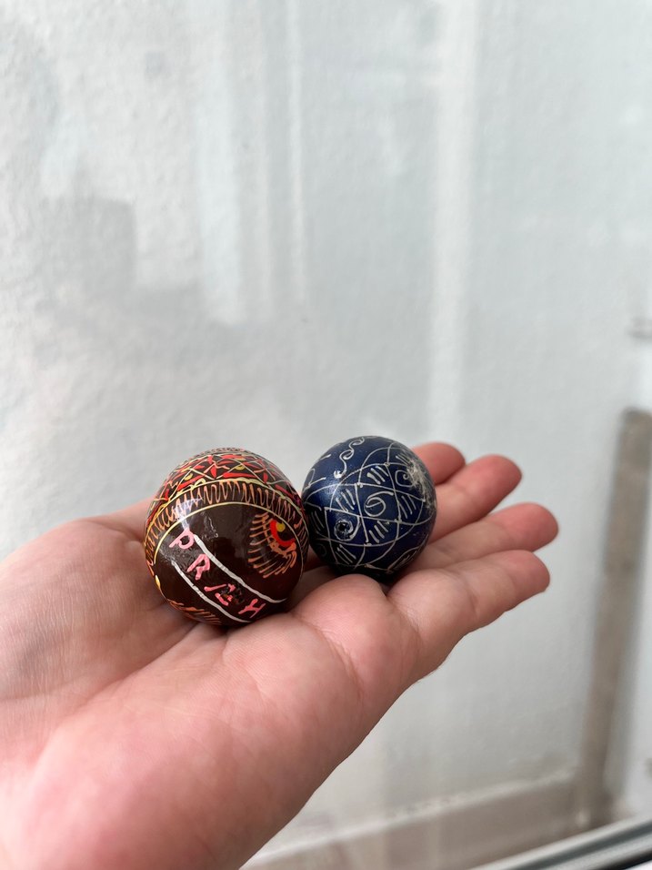 El boyalı ahşap paskalya yumurta ikili - Görsel 3