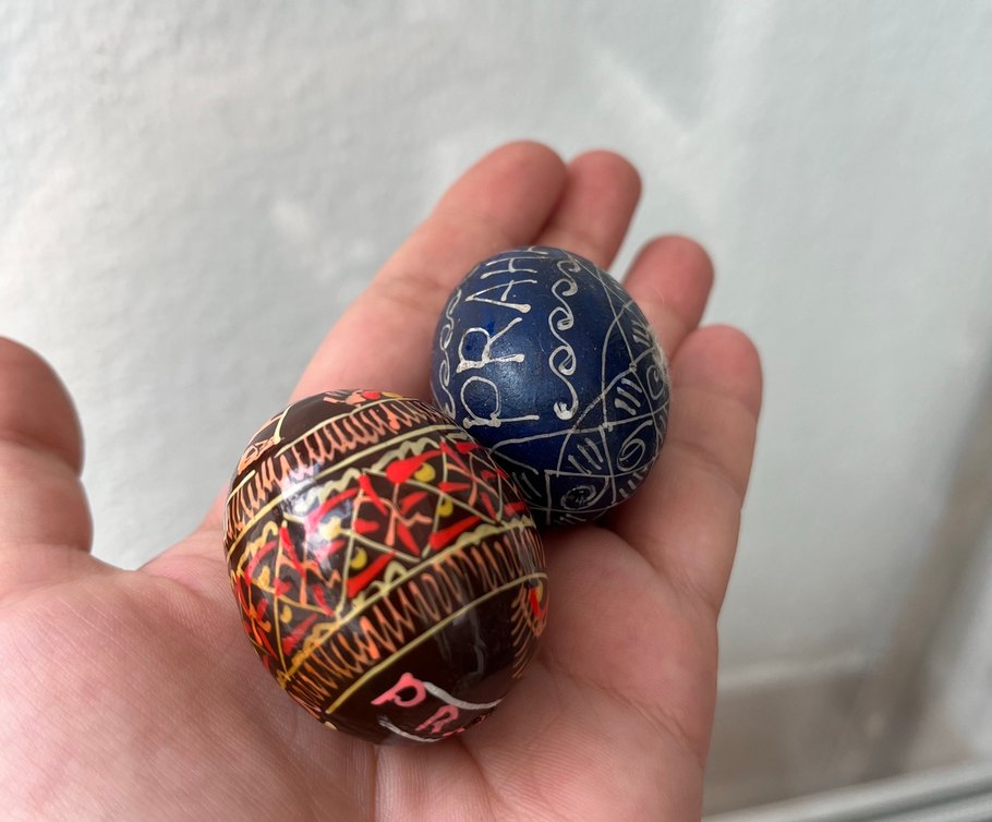 El boyalı ahşap paskalya yumurta ikili - Görsel 2