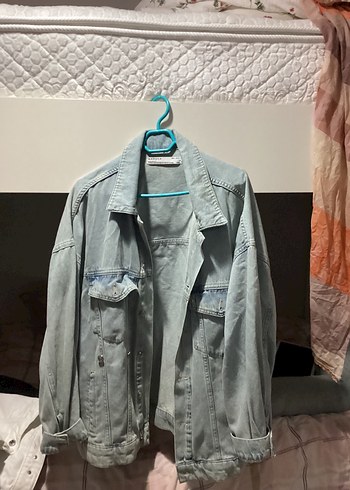 Manuka Gri Batik Desenli Kadın Denim Ceket - Görsel 2