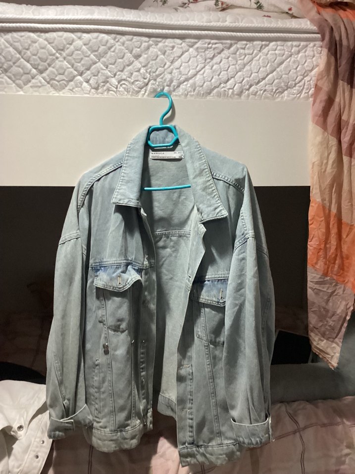 Manuka Gri Batik Desenli Kadın Denim Ceket - Görsel 2