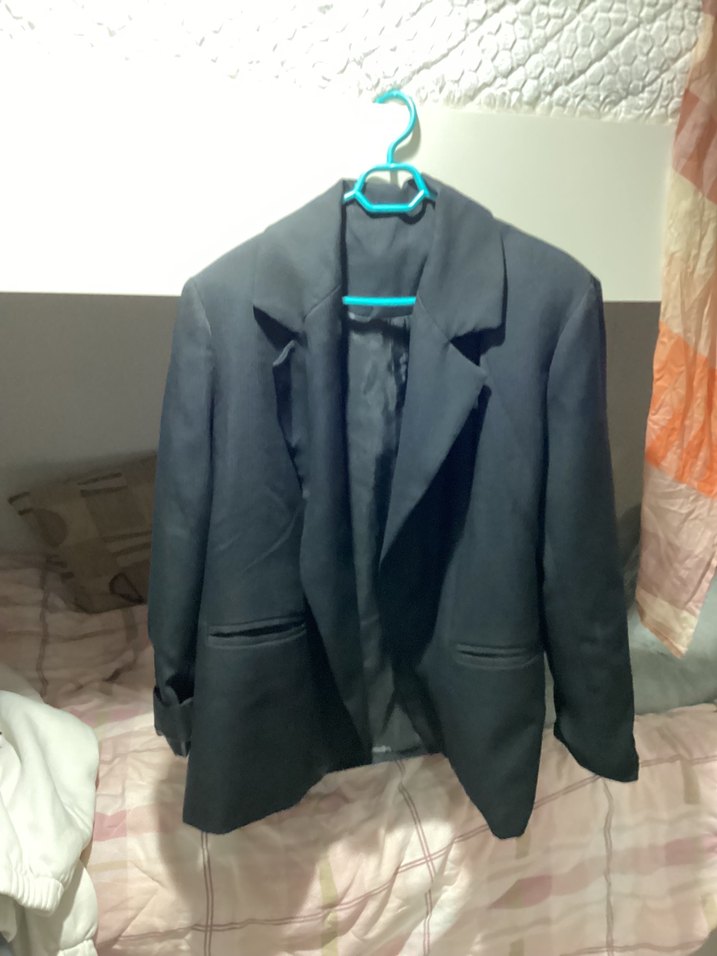 Siyah Keten Kadın Blazer Ceket - Görsel 2