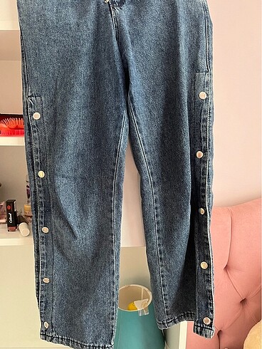 Fulla moda markalı çıtçıtlı pantolon