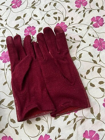 8-12 Yaş, 23 cm Beden bordo Renk Kız çocuğu kış için şapka ve eldiven takımı
