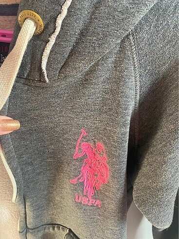 U.S Polo Assn. Polo Gri Kapüşonlu Sweatshirt